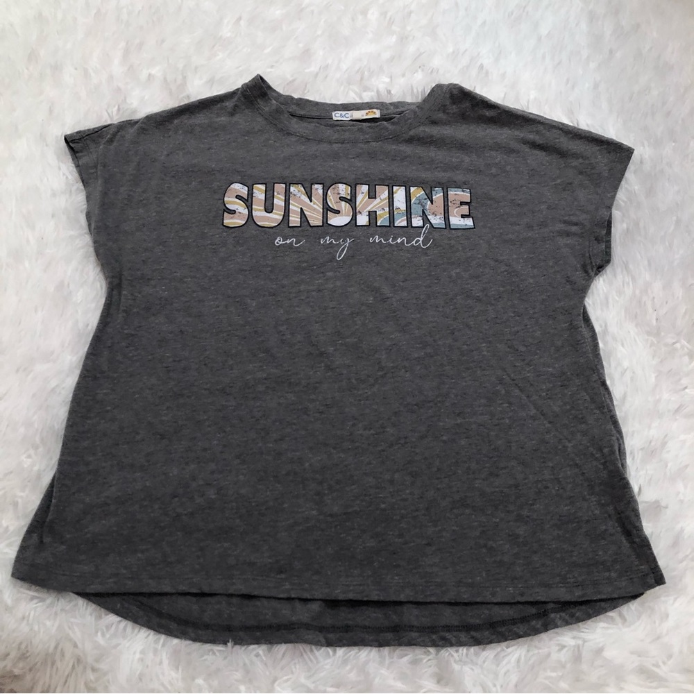 C&C California Sunshine On my Mind t-shirt Womens Size S gray